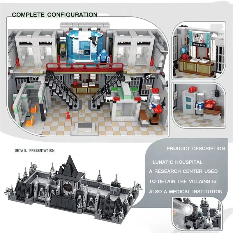 Panlos 613002 MOC Hastane Aydınlatmalı Villa Modeli – Montaj Briketi DIY Oyuncakları – Mimari Yapı Blokları Seti