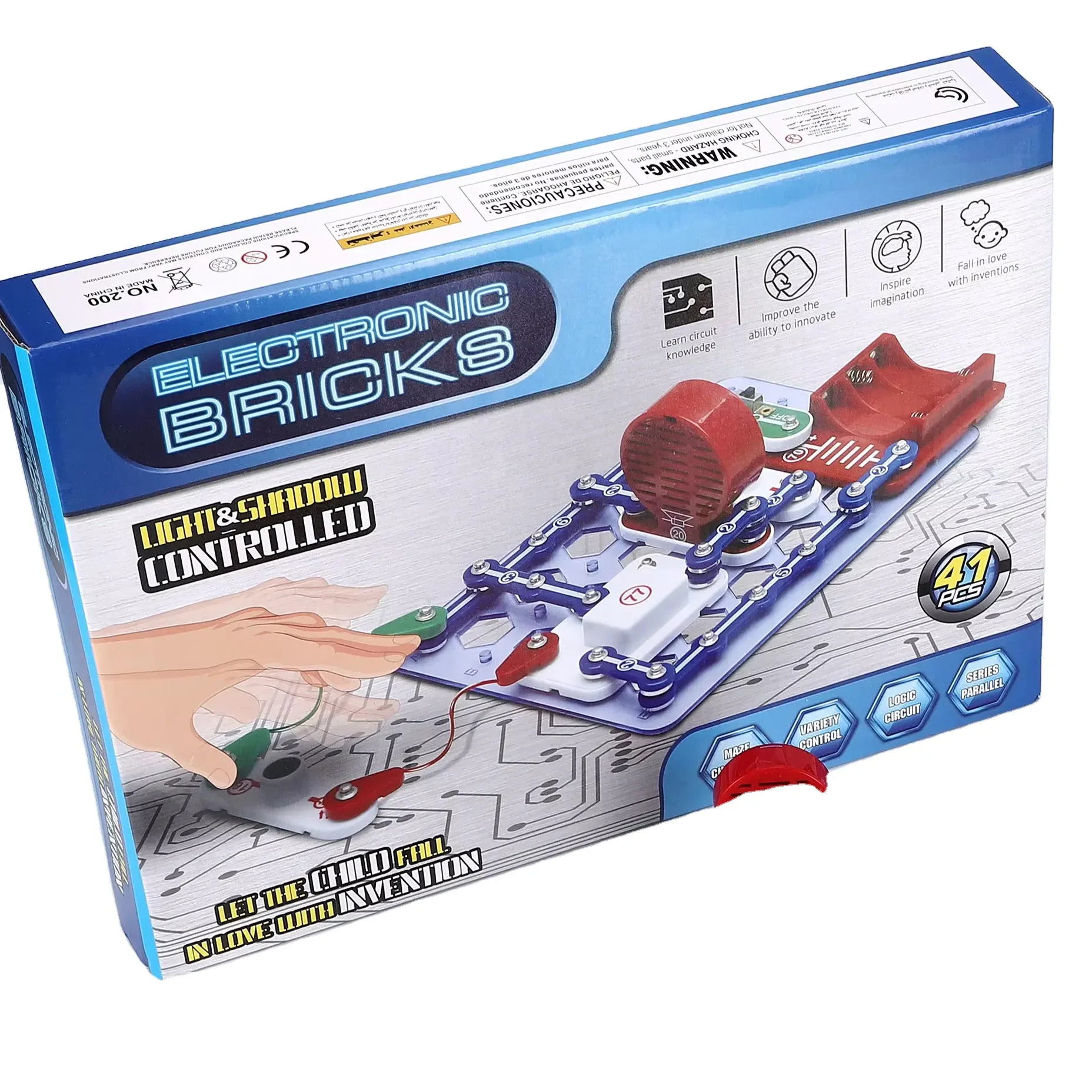 Qingtang Crafts-QT-ly532 STEM Oyuncak Eğitim Elektroniği Keşif Kiti – 41 Parça Elektrik Devre Deney Kiti 3+