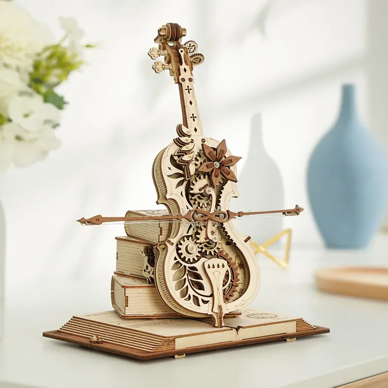 Rokr Magic Cello – Kendin Yap 199 Parça Ahşap Müzik Kutusu – Amk63