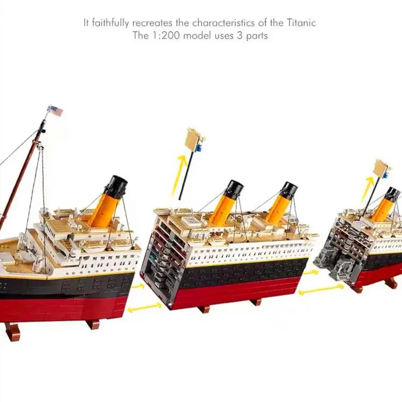Titanic 135cm Büyük Boy Cruise Gemi DIY Kendin Yap 9090 Parça Model Yapım Seti
