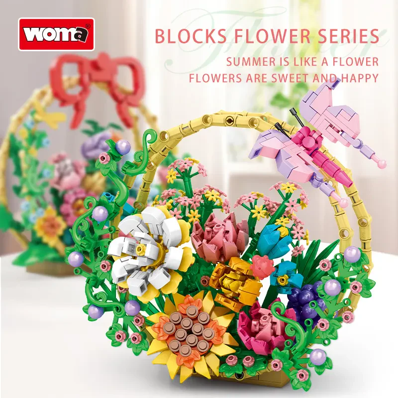 Woma C0288 Yeni Çiçek Sepeti Yapı Bloğu Seti