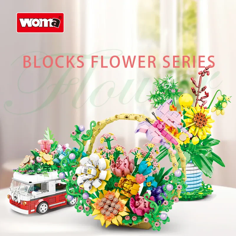Woma C0288 Yeni Çiçek Sepeti Yapı Bloğu Seti