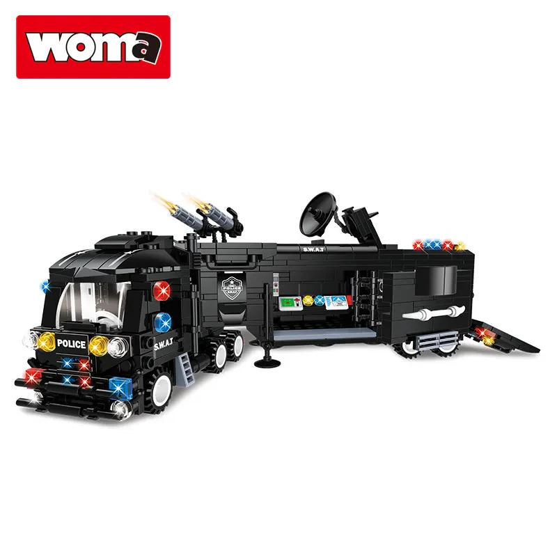 WOMA C0518 SWAT Takımı 8’li Araba Seti – 25 Model, Düz Bot, Eğitici Küçük Yapı Blokları