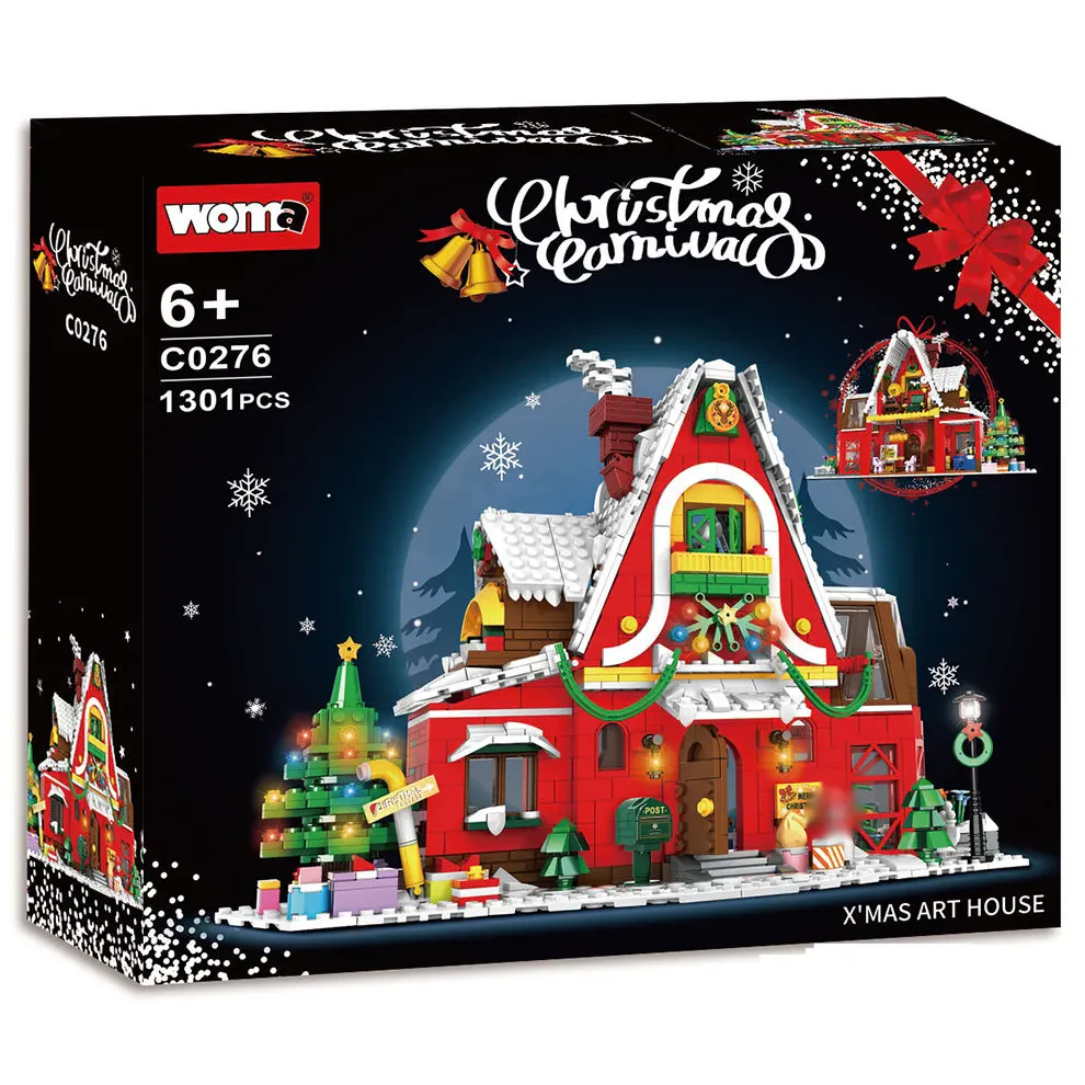 WOMA TOY C0276 Noel Evi ve Kar Manzarası Yapı Blokları Seti
