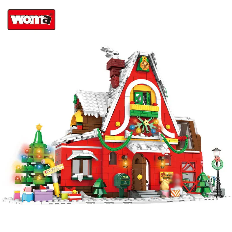 WOMA TOY C0276 Noel Evi ve Kar Manzarası Yapı Blokları Seti