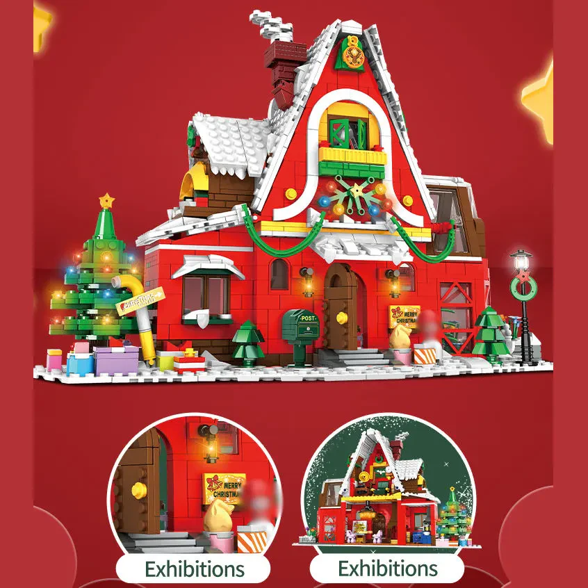 WOMA TOY C0276 Noel Evi ve Kar Manzarası Yapı Blokları Seti