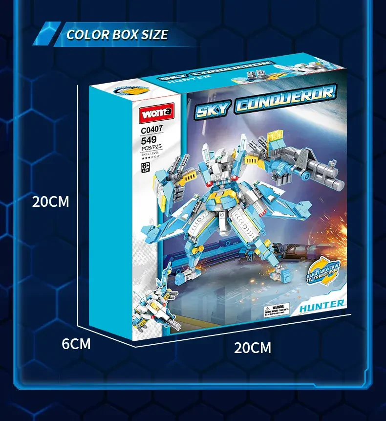 WOMA TOY C0407 549 Parça Dönüştürülebilir Mecha İnşaat Seti
