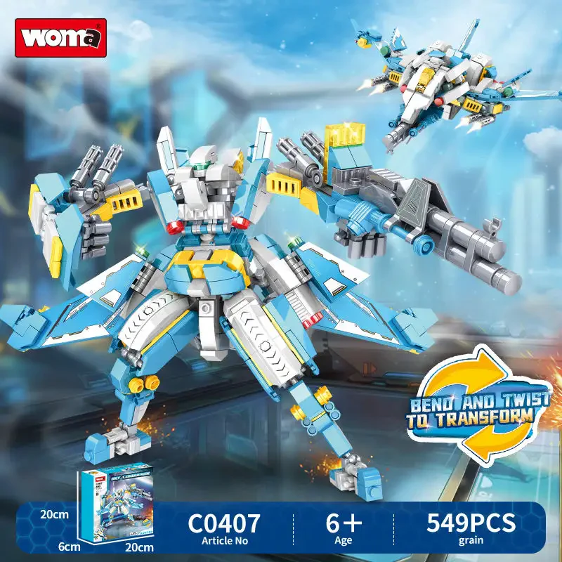 WOMA TOY C0407 549 Parça Dönüştürülebilir Mecha İnşaat Seti