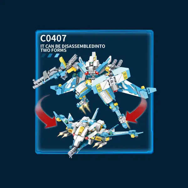 WOMA TOY C0407 549 Parça Dönüştürülebilir Mecha İnşaat Seti