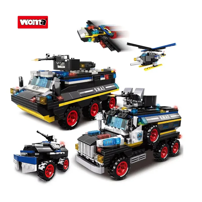 WOMA TOY C0592 – 32 in 1 SWAT Özel Polis Zırhlı Araç Yapı Blok Seti