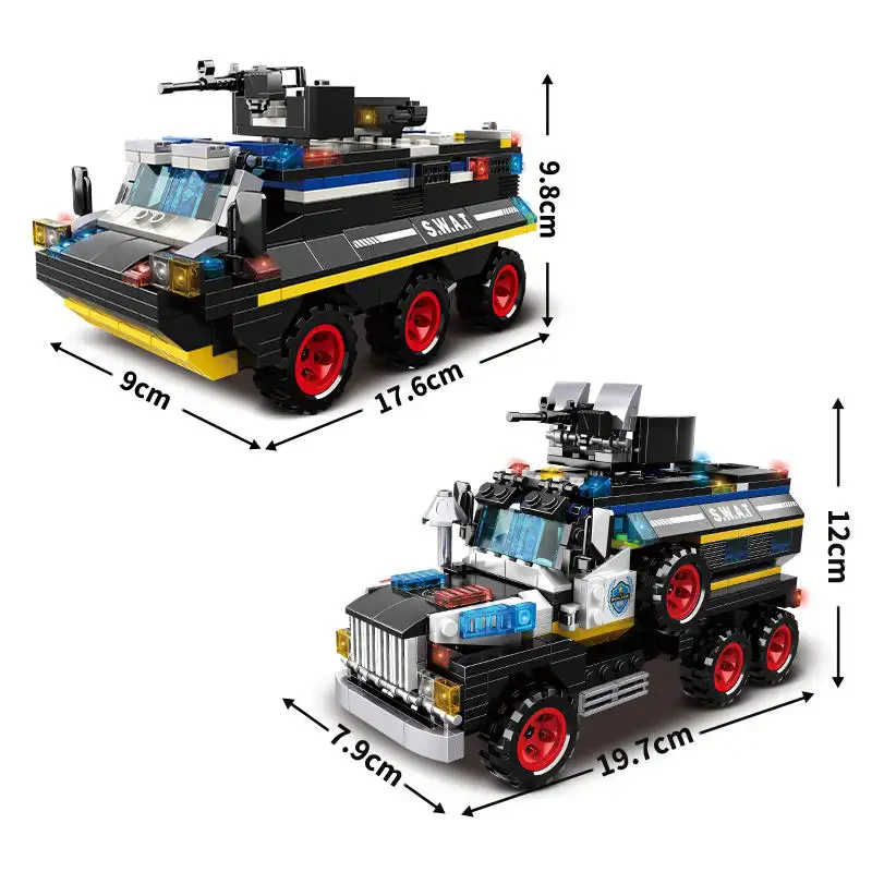 WOMA TOY C0592 – 32 in 1 SWAT Özel Polis Zırhlı Araç Yapı Blok Seti