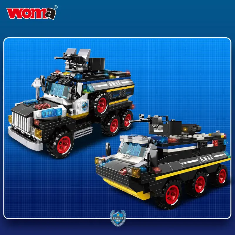WOMA TOY C0592 – 32 in 1 SWAT Özel Polis Zırhlı Araç Yapı Blok Seti