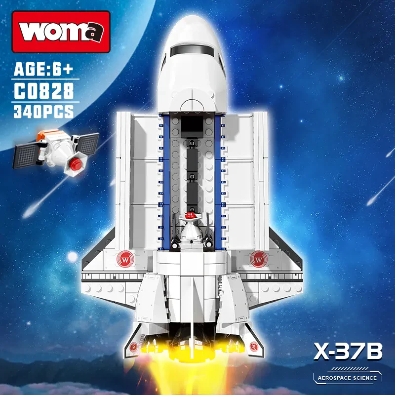 WOMA TOY C0828 Çocuklar İçin Uzay Mekiği Keşif Yıldız Yapı Bloğu Seti