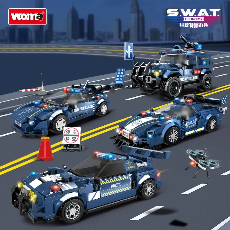 WOMA TOY C5011 Özel Polis Araba Seti: SWAT Takımı Yapı Blokları