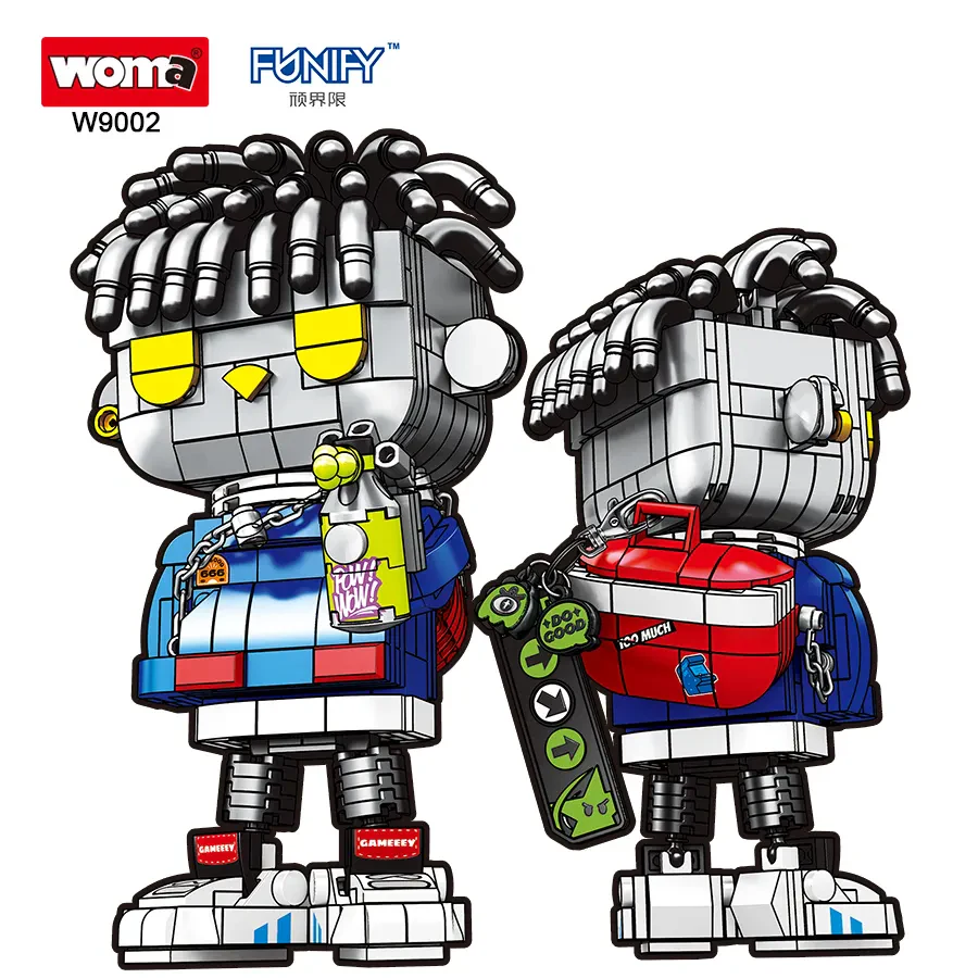 WOMA TOY W9002 FUNIFY Öğrenci Grafiti Figürleri Yapı Blokları Seti