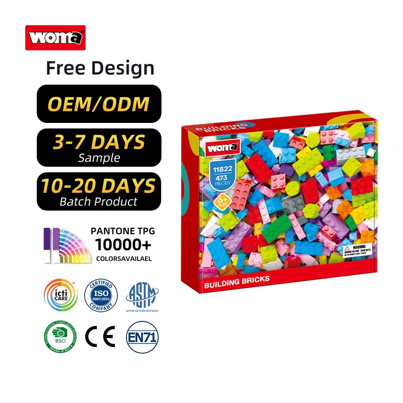 Woma Toys 11822 uyumlu klasik plastik tuğla seti ve aksesuarları