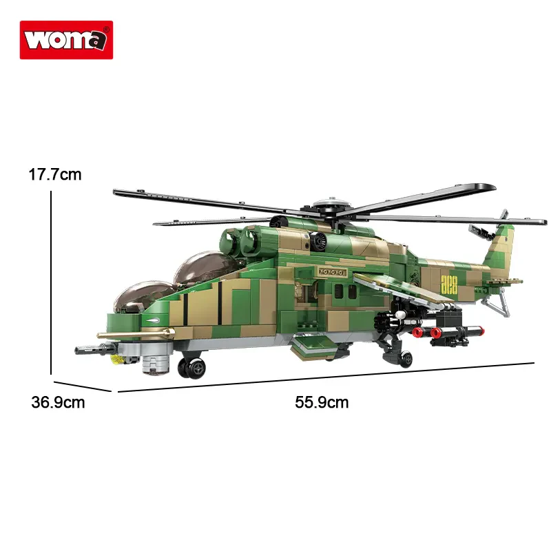 WOMA TOYS Askeri C0896 Mi-24 Helikopter Yapı Bloğu Seti