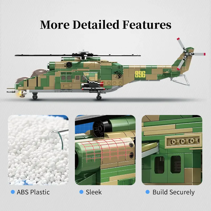 WOMA TOYS Askeri C0896 Mi-24 Helikopter Yapı Bloğu Seti
