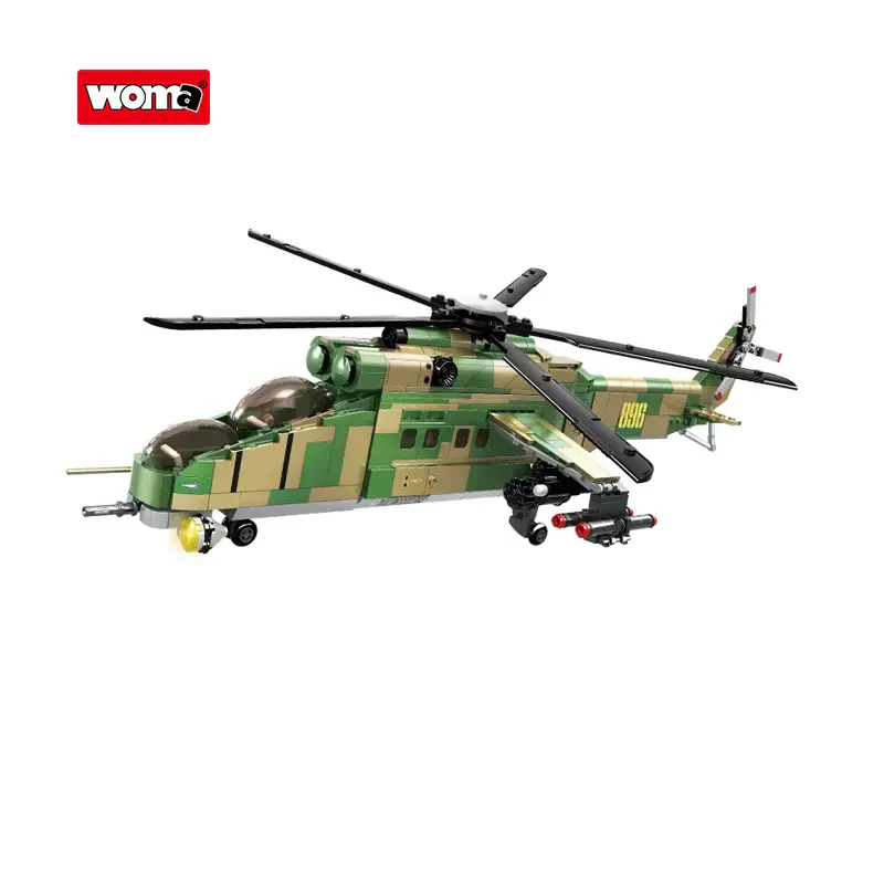 WOMA TOYS Askeri C0896 Mi-24 Helikopter Yapı Bloğu Seti