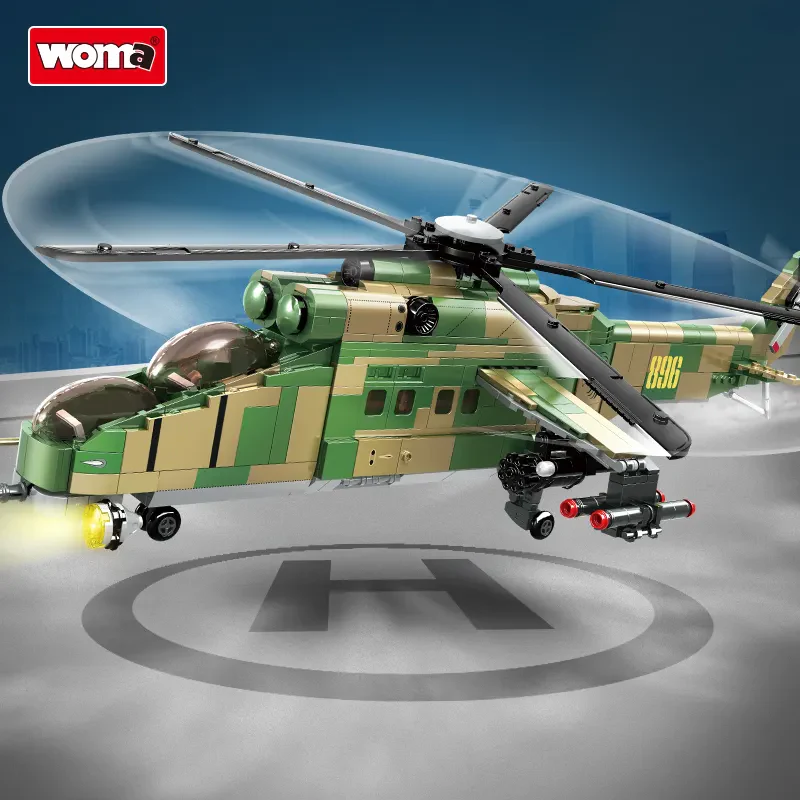 WOMA TOYS Askeri C0896 Mi-24 Helikopter Yapı Bloğu Seti