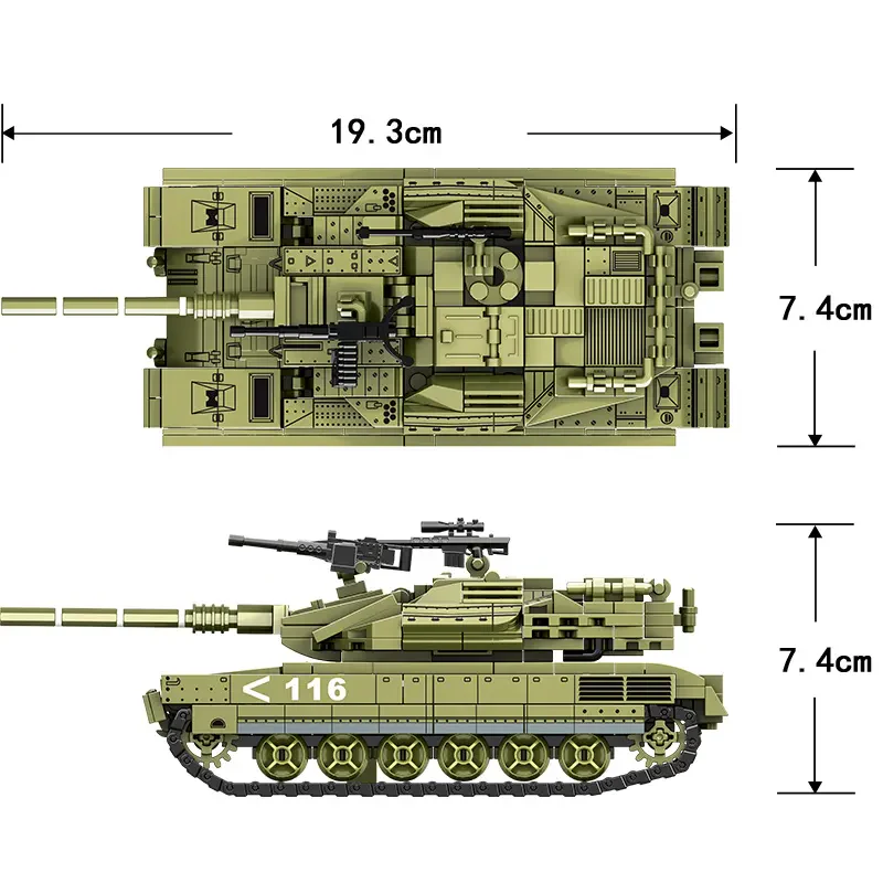 WOMA TOYS C0116 OEM ODM 2WW Askeri Tank Modeli Montaj Oyuncağı