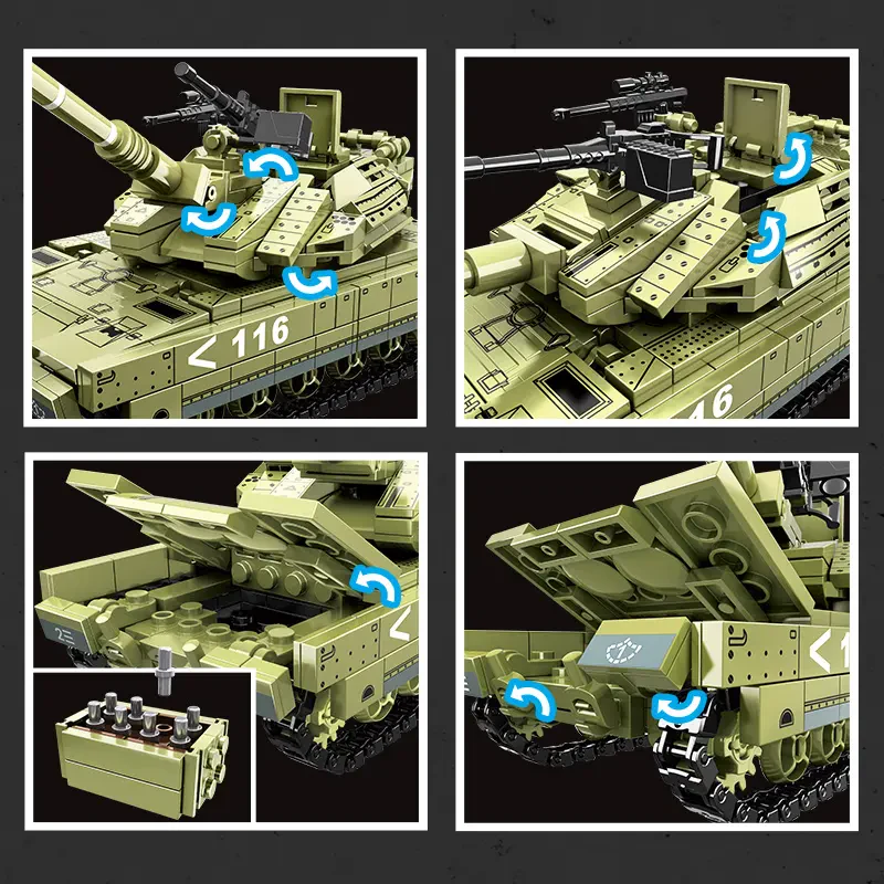 WOMA TOYS C0116 OEM ODM 2WW Askeri Tank Modeli Montaj Oyuncağı