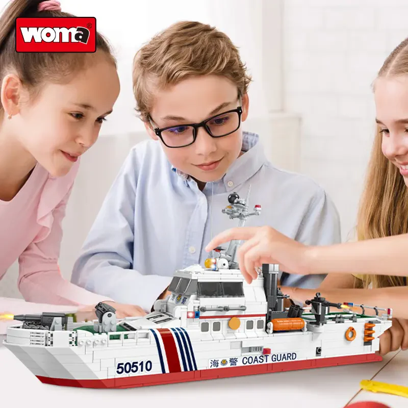 WOMA TOYS C0134 Askeri Savaş Filosu Bot, Gemi, Uçak ve Savaş Gemisi Yapı Bloğu Seti
