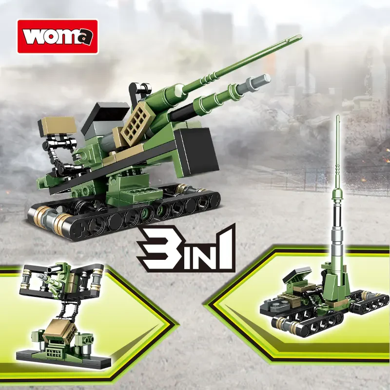 WOMA TOYS C0147 Güçlü Askeri Güç 8 in 1 Küçük Yapı Blokları Oyuncak Seti