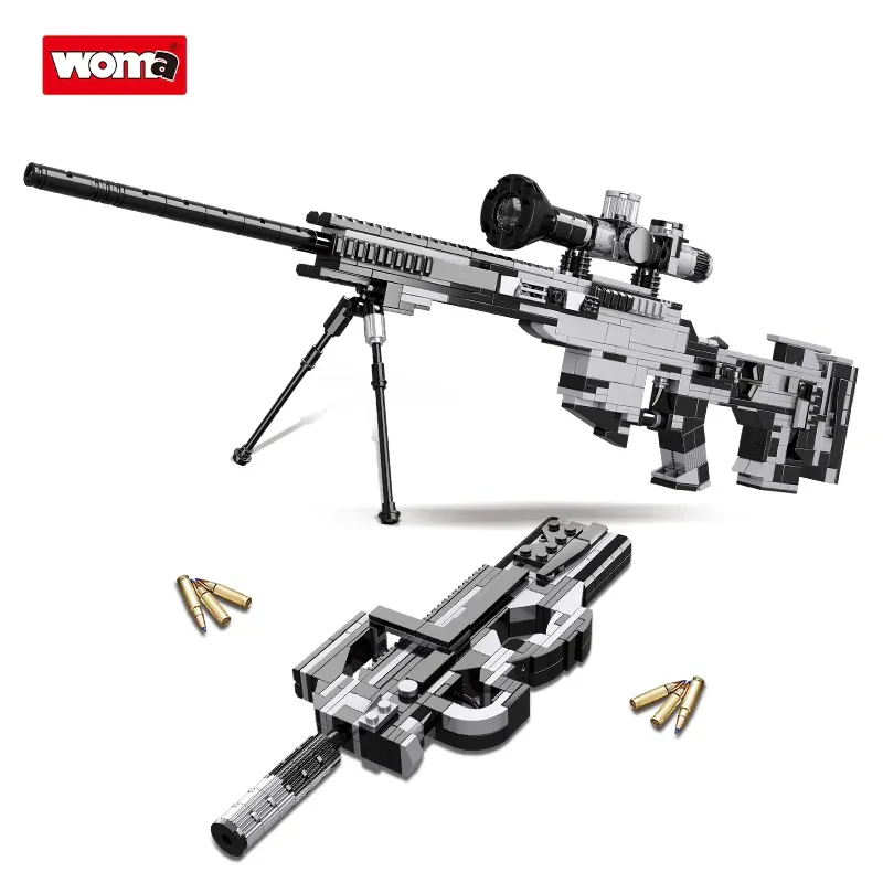 WOMA TOYS C0172 Çocuklar İçin Özelleştirilebilir Askeri Oyuncak, 26 Model Yapı Bloğu Tabanca Seti