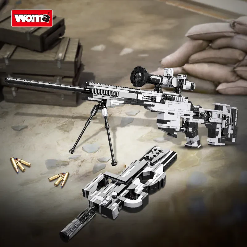 WOMA TOYS C0172 Çocuklar İçin Özelleştirilebilir Askeri Oyuncak, 26 Model Yapı Bloğu Tabanca Seti