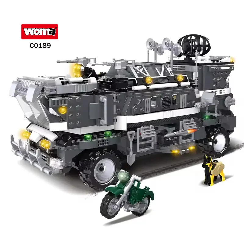 WOMA TOYS C0189 1361 Parça Zırhlı Şehir Polisi Aracı Yapı Seti