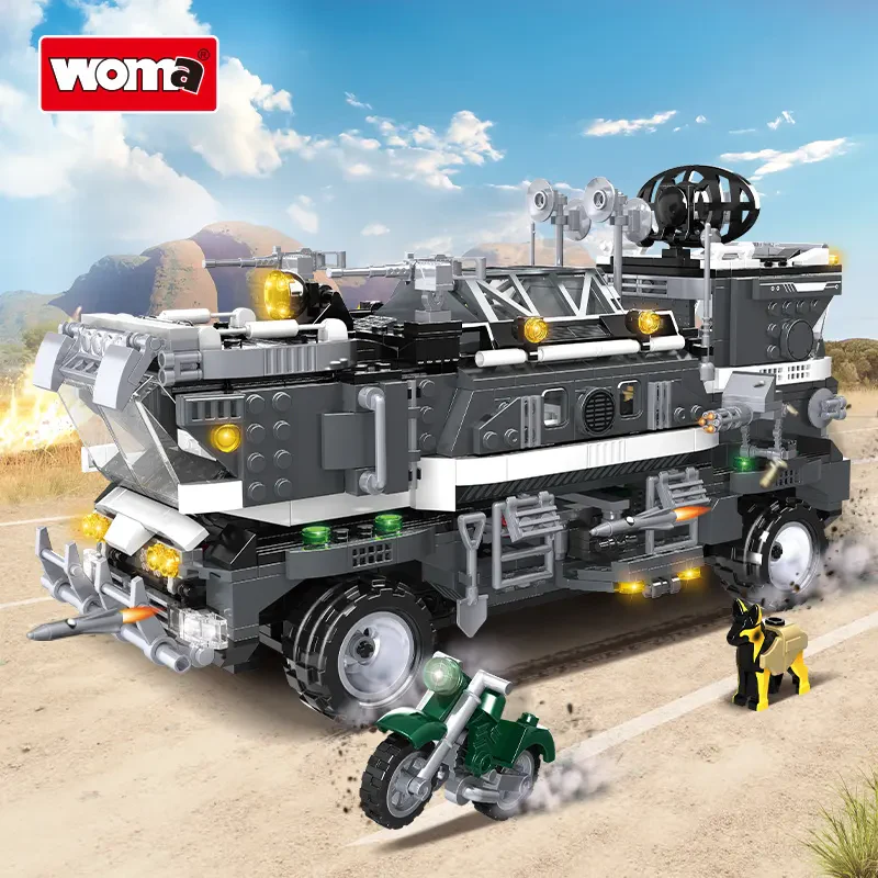 WOMA TOYS C0189 1361 Parça Zırhlı Şehir Polisi Aracı Yapı Seti