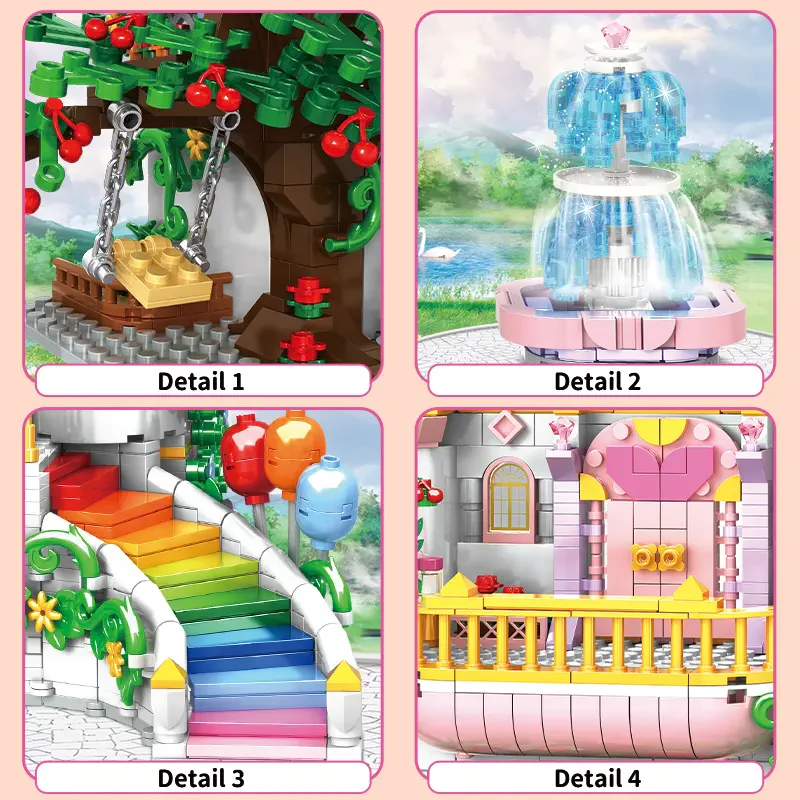 WOMA TOYS C0243 Prenses Ülkesi Büyük Şato Yapı Blokları