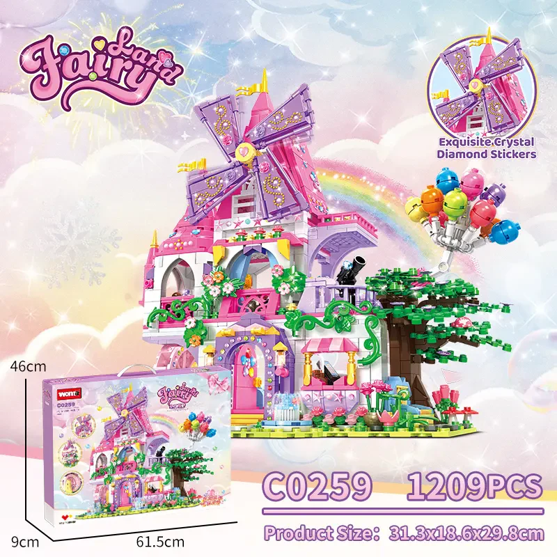 WOMA TOYS C0259 1209 Parça DIY Restoran İnşaat Seti