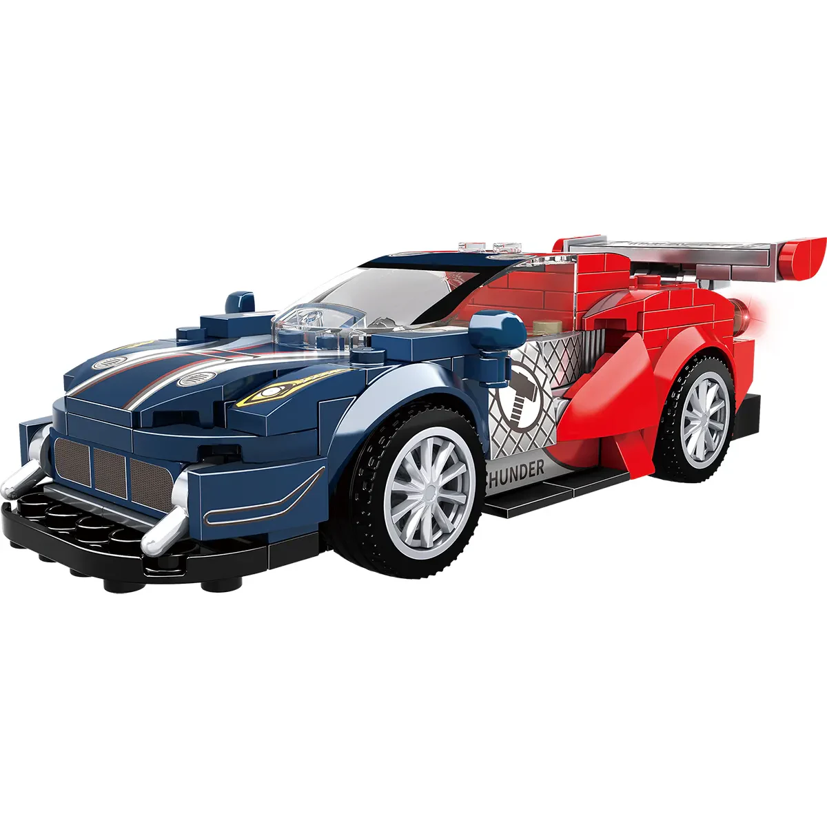 WOMA TOYS C0313 4’ü 1 Arada Yarış Aracı Modeli 800 Parça Yapı Blokları Seti