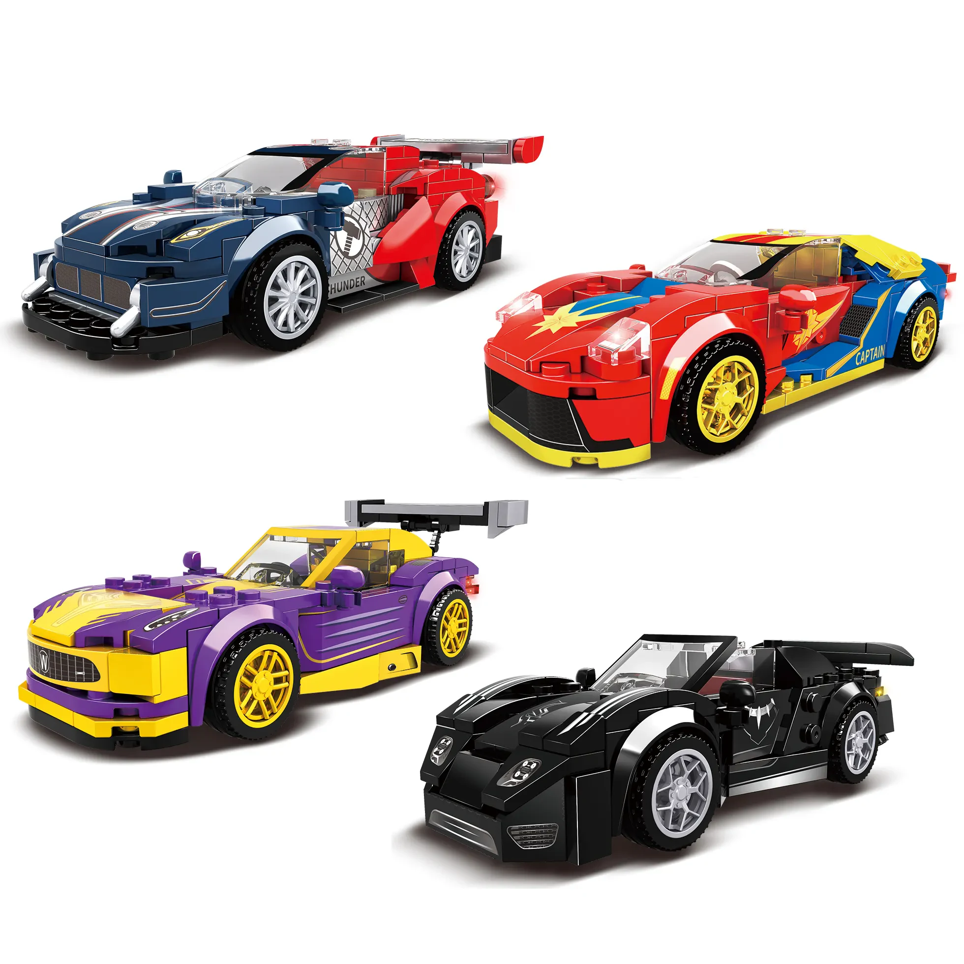 WOMA TOYS C0313 4’ü 1 Arada Yarış Aracı Modeli 800 Parça Yapı Blokları Seti