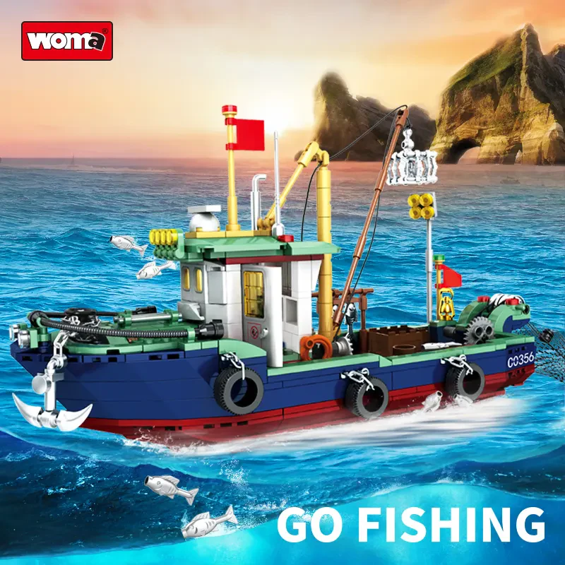 WOMA TOYS C0356A 582 Parça Balıkçı Botu Seti