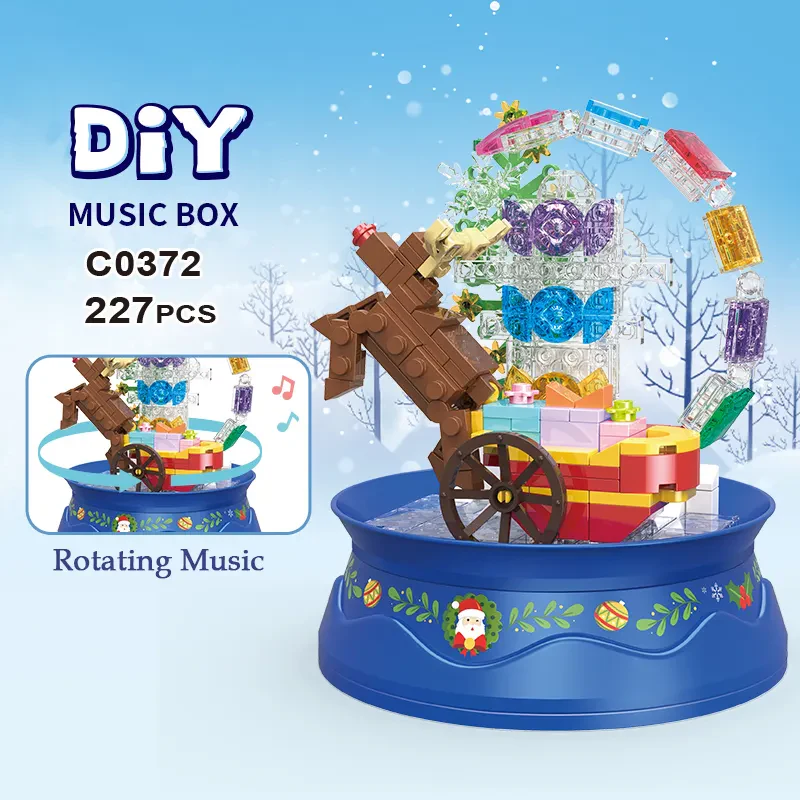 WOMA TOYS C0372 Ren Geyiği Müzik Kutusu Yapı Blok Seti