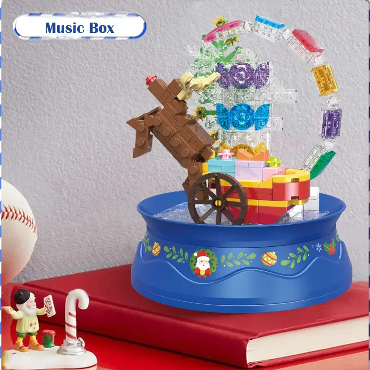WOMA TOYS C0372 Ren Geyiği Müzik Kutusu Yapı Blok Seti