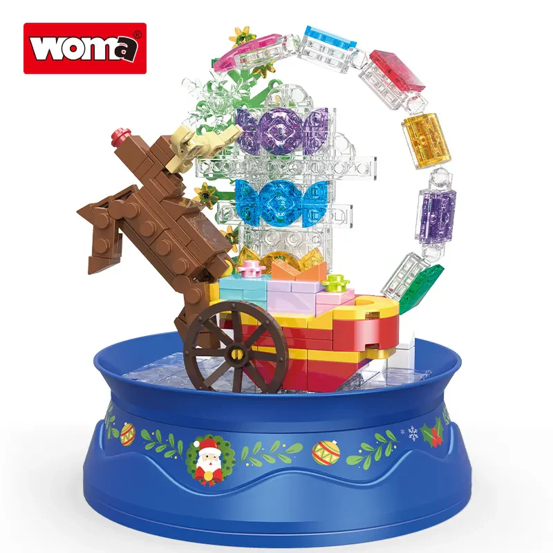 WOMA TOYS C0372 Ren Geyiği Müzik Kutusu Yapı Blok Seti