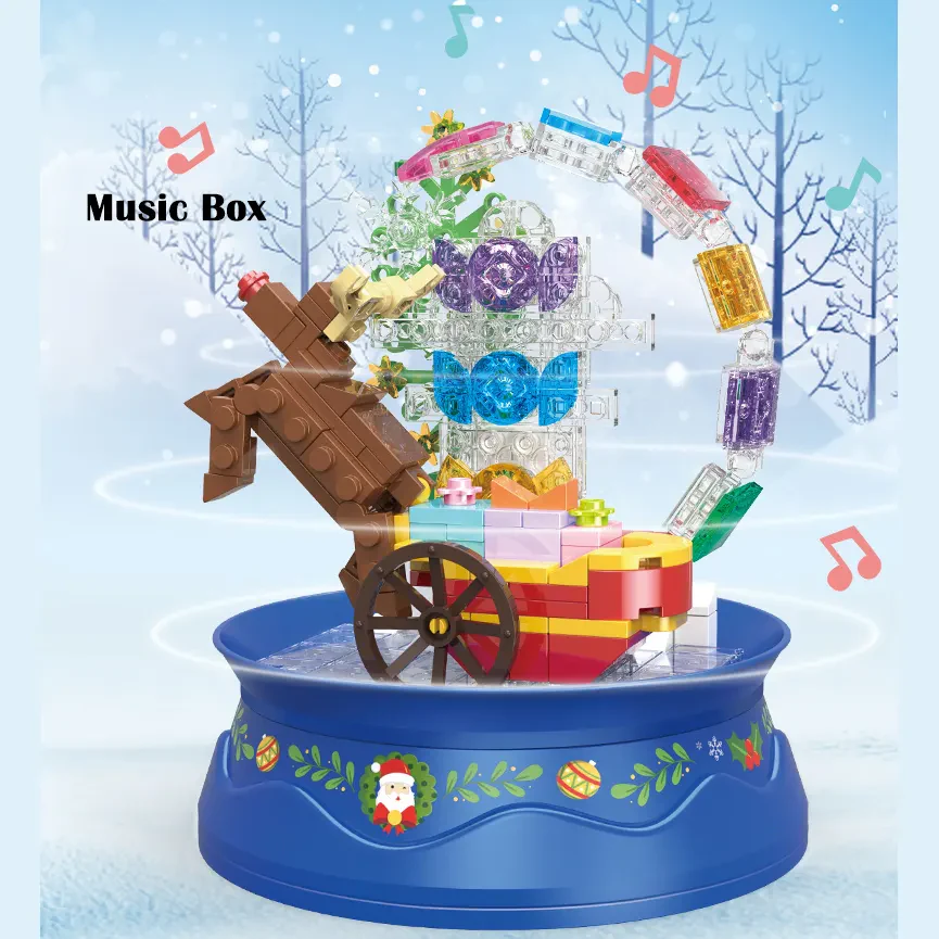 WOMA TOYS C0372 Ren Geyiği Müzik Kutusu Yapı Blok Seti