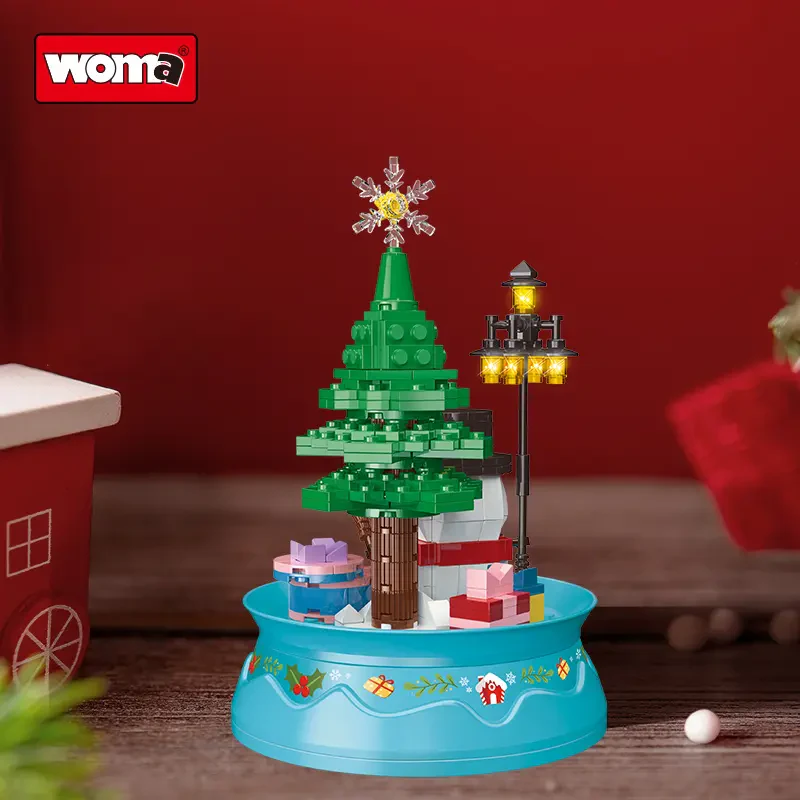 Woma Toys C0374 Çocuklar İçin Noel Kardan Adam Yapı Bloğu Müzik Kutusu