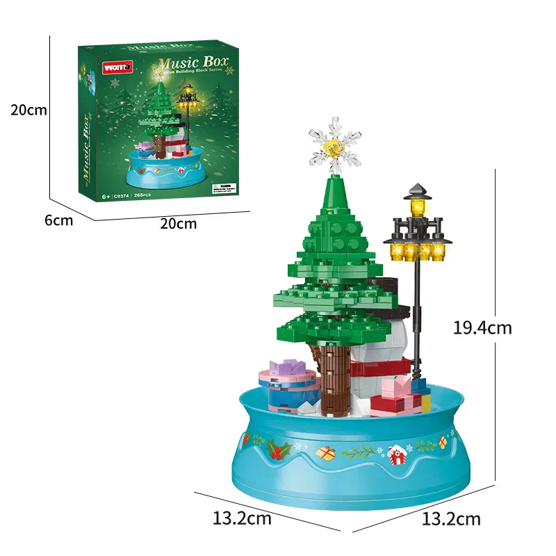 Woma Toys C0374 Çocuklar İçin Noel Kardan Adam Yapı Bloğu Müzik Kutusu