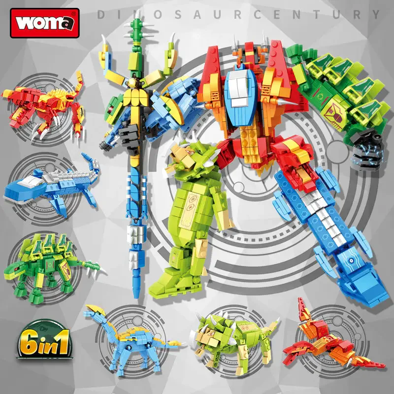 WOMA TOYS C0403 6’lı Dinozor Yapı Seti