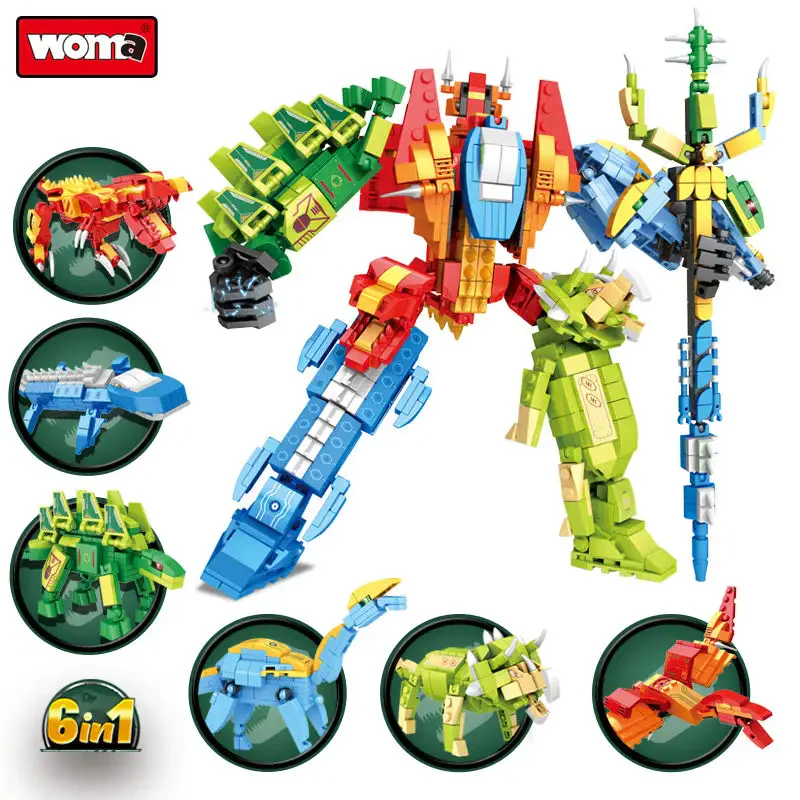 WOMA TOYS C0403 6’lı Dinozor Yapı Seti