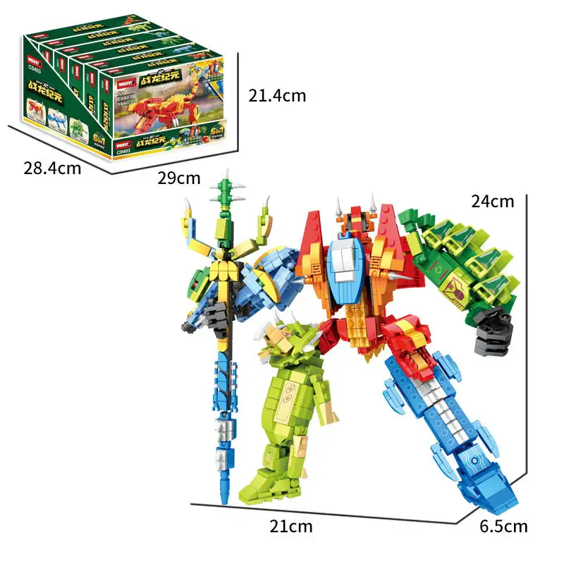 WOMA TOYS C0403 6’lı Dinozor Yapı Seti