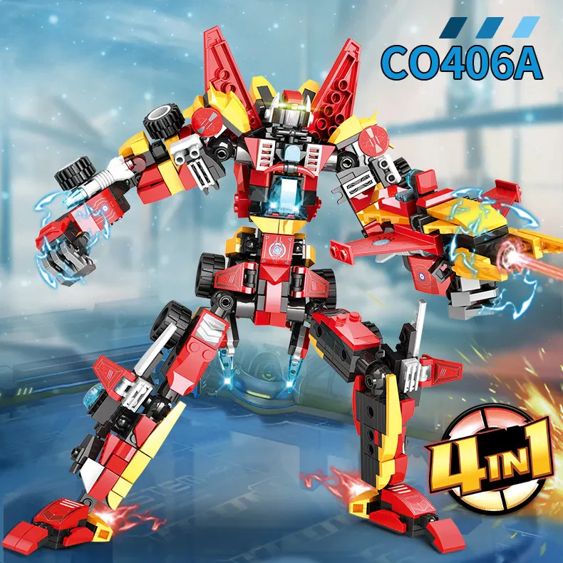 WOMA TOYS C0406 – Dönüşen Robot Kamyon Araba Modeli Yapı Blokları