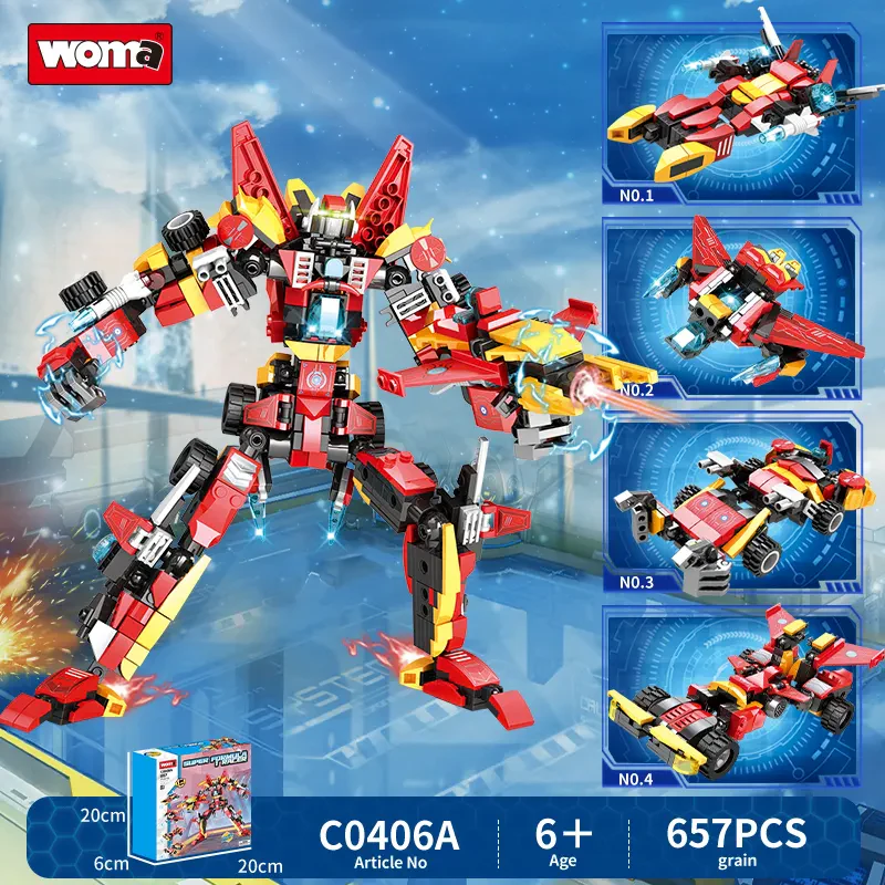 WOMA TOYS C0406 – Dönüşen Robot Kamyon Araba Modeli Yapı Blokları