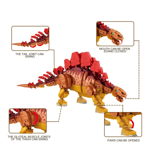 WOMA TOYS C0448 – Stegosaurus Dinozor Yapı Kiti (DIY Montaj Tuğlaları)