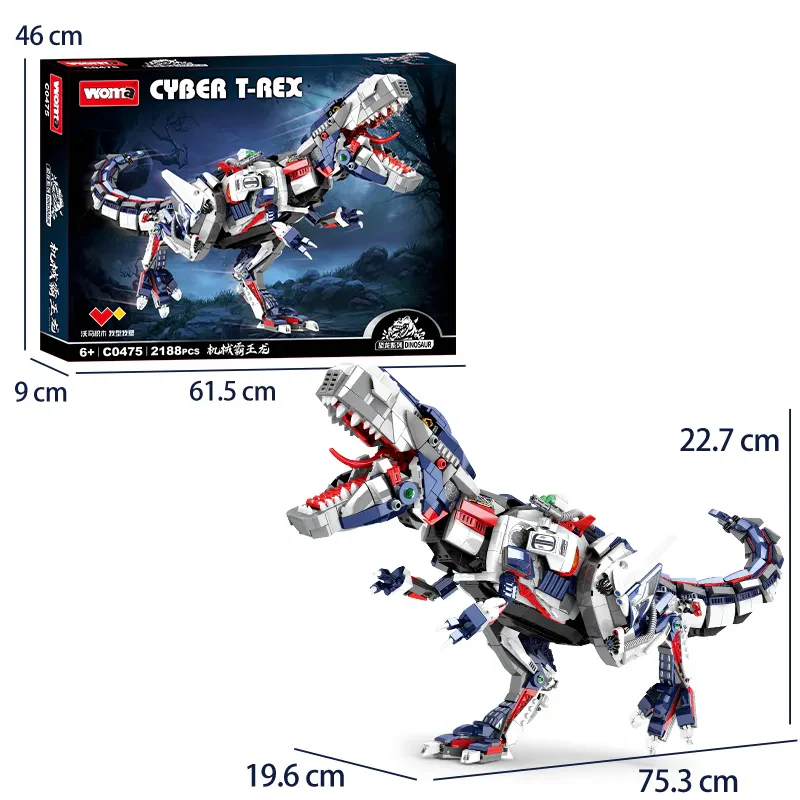 WOMA TOYS C0475 – Dinozor Mekanik Yapı Blokları Seti (Çocuklar ve Yetişkinler için STEM Oyuncak)
